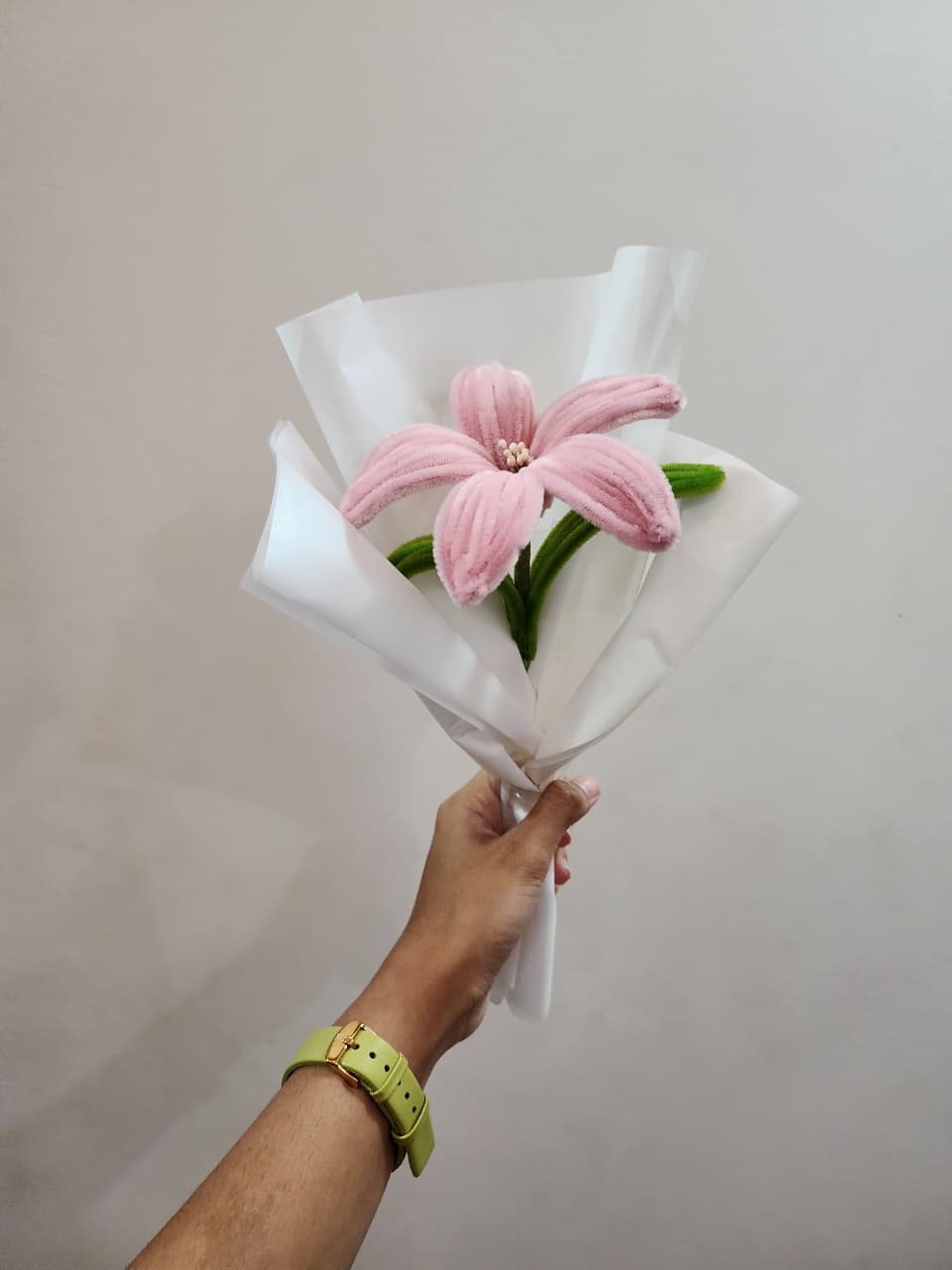 Single Lily Pipe Cleaner Flower Bouquet