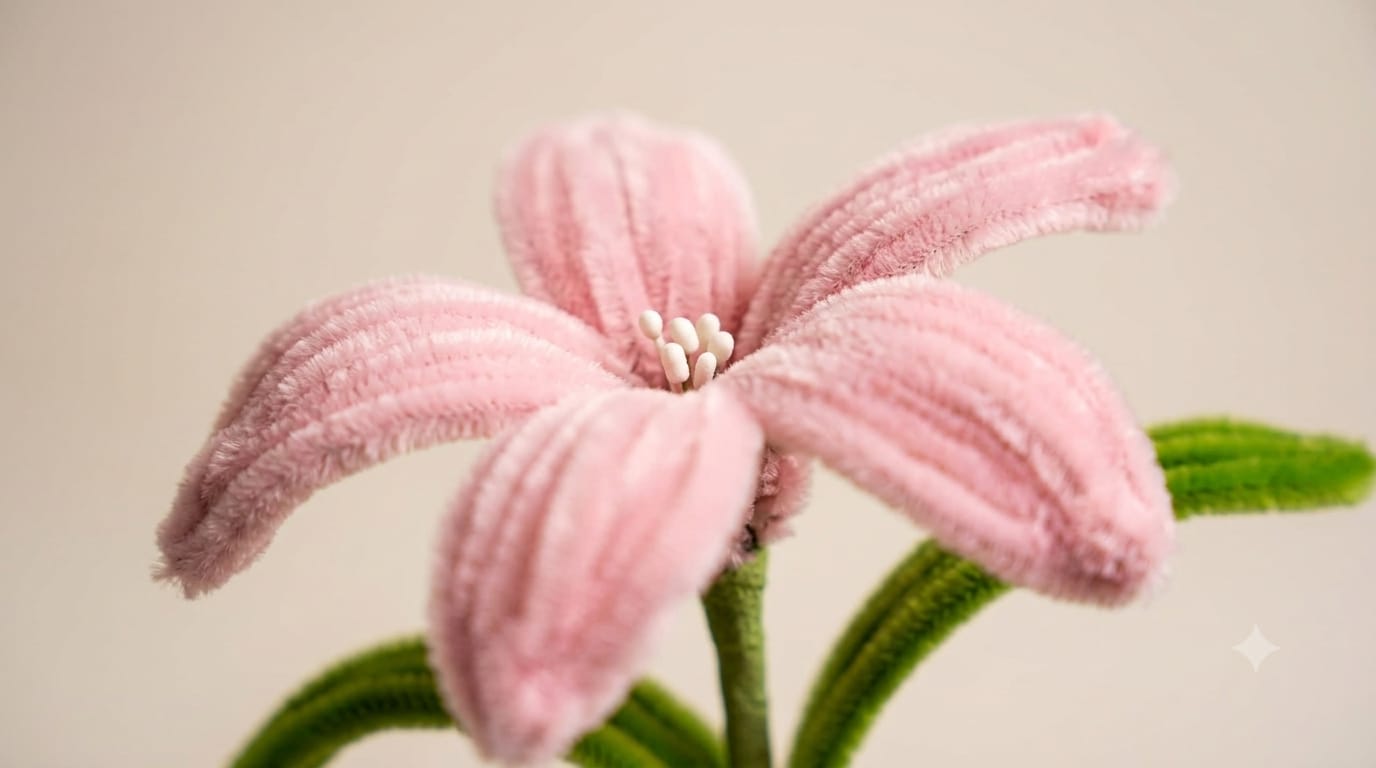 Single Lily Pipe Cleaner Flower Bouquet