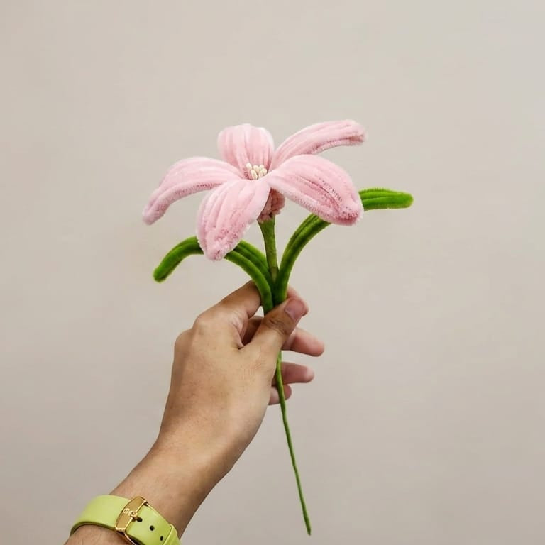 Single Lily Pipe Cleaner Flower Bouquet