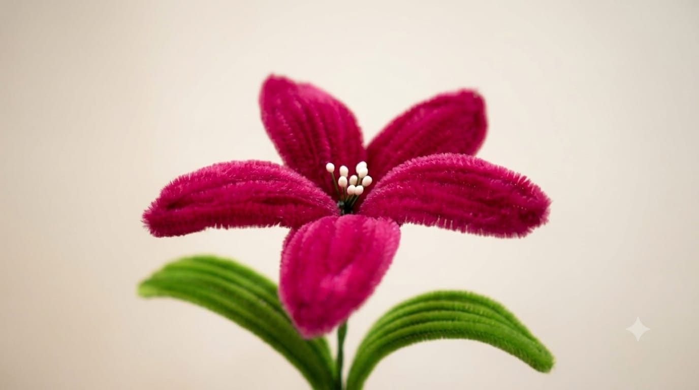 Single Lily Pipe Cleaner Flower Bouquet
